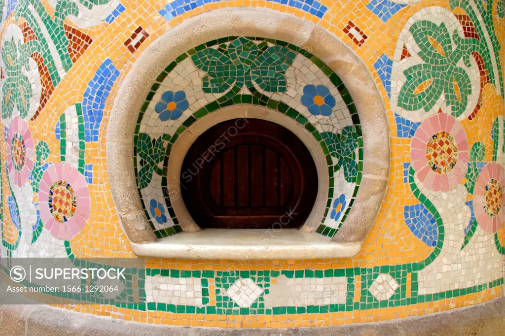 Architectural detail of Palace of Catalan Music in Barcelona. Spain