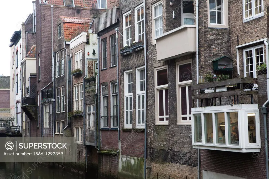 canal houses in Dordrecht, netherlands.