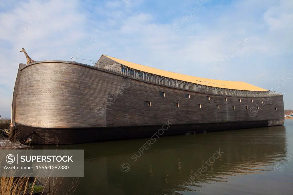 Replica of the arc of Noah, built at real scale as a museum, dordrecht, holland.