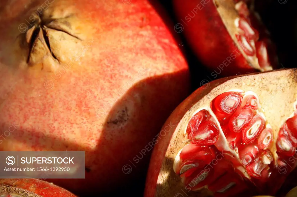 close up of cut pomegranate