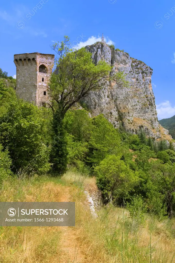 Castellane; Tower; Village; Mountain Village; Provence; France.