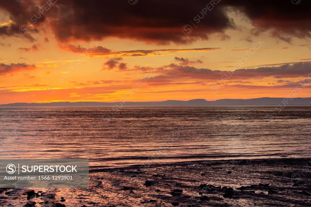 UK, England, Somerset, Portishead sunset.