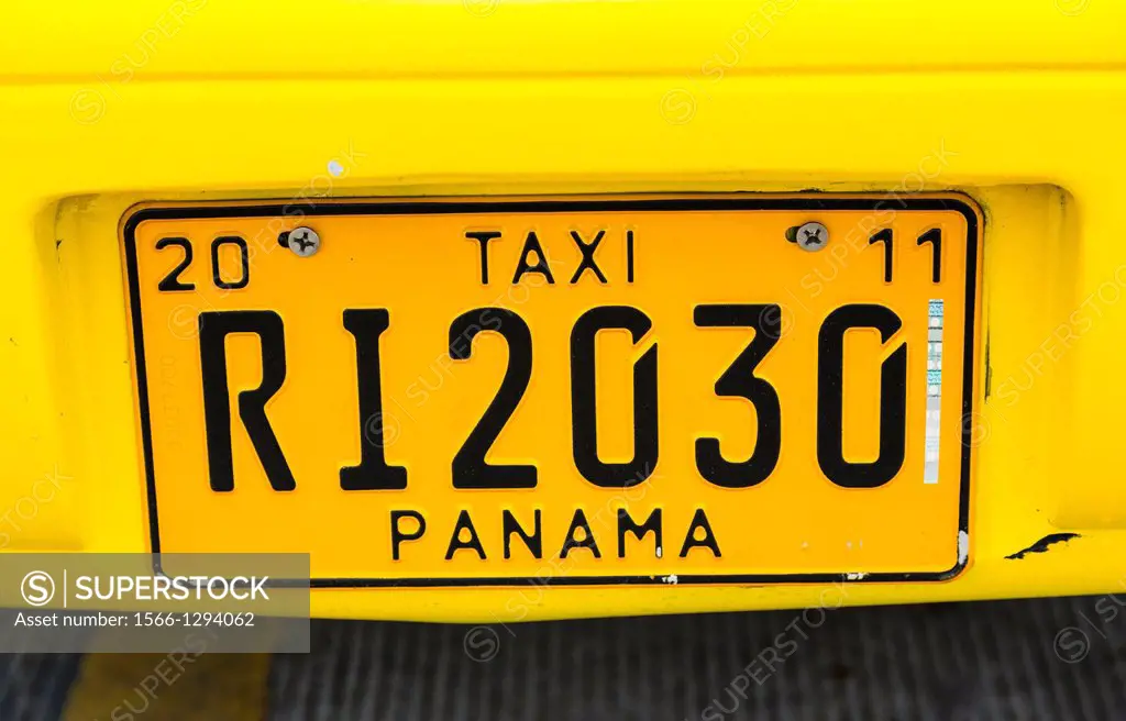 Taxi number, Panama City, Panama, Central America, America.