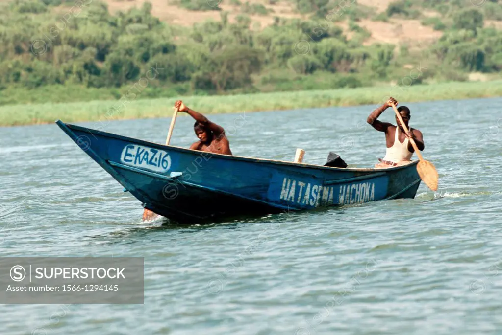 Fishermen on Kazinga Channel; Uganda.