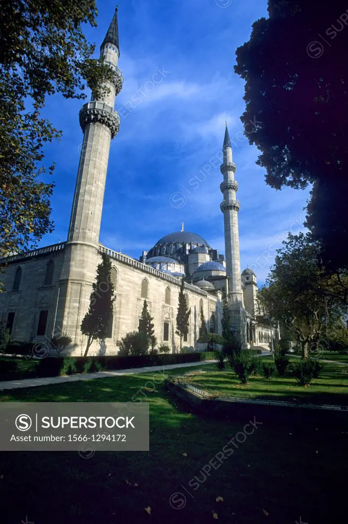 Istanbul; Blue Mosque; The minarets of the Blue Mosque; Turkey.