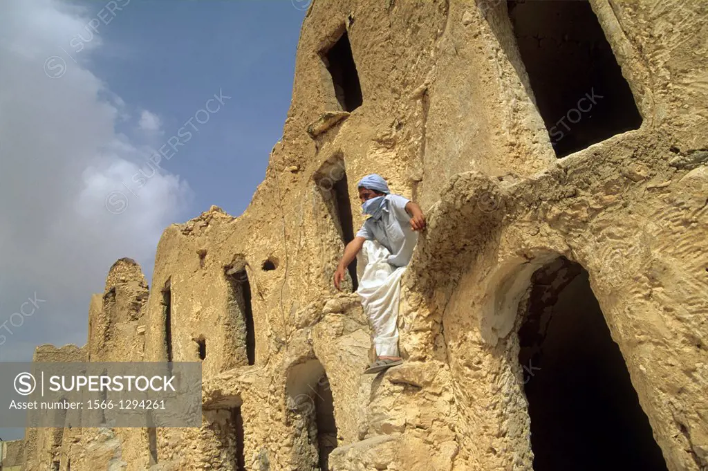 granaries, called ghorfa, in a ksar of Metameur near Medenine, Tunisia, North Africa.