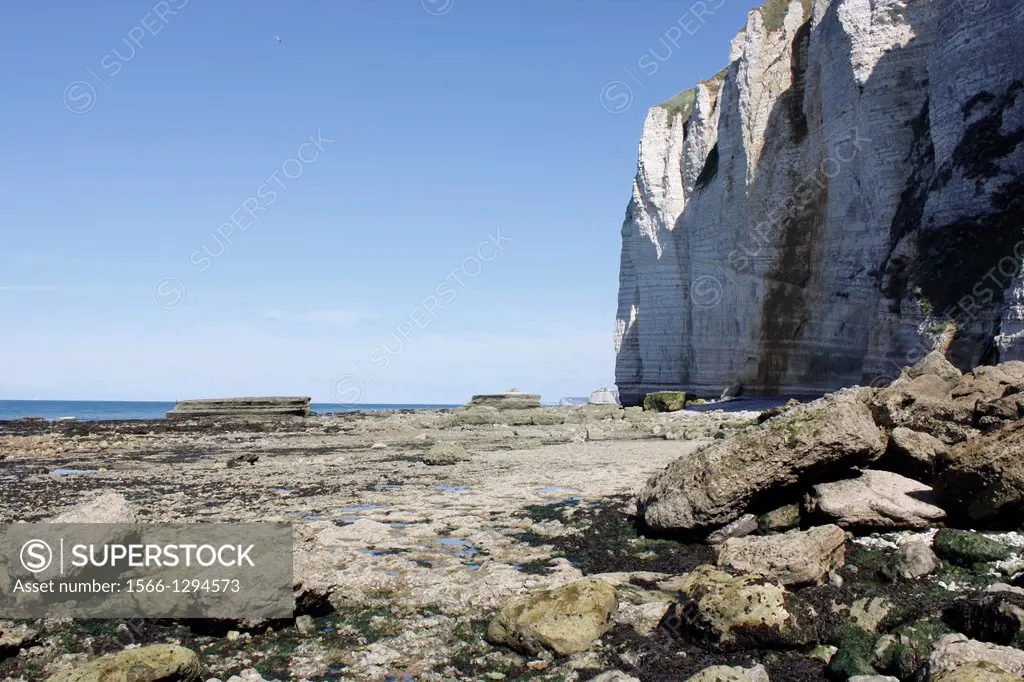 Cliffs of Etretat, Seine-Maritime, Haute-Normandie, France.
