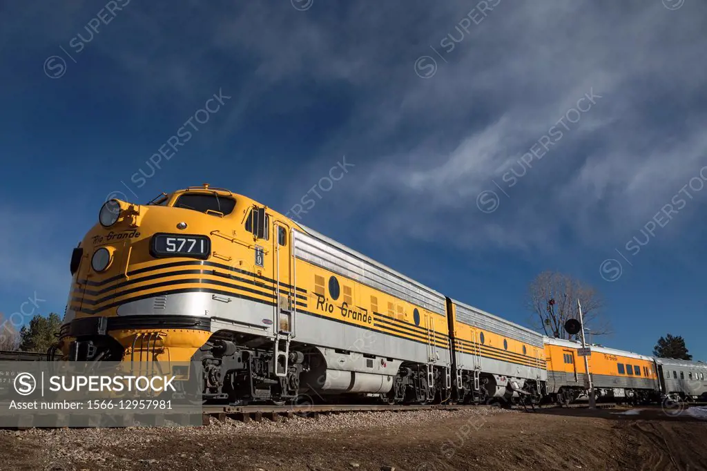 Golden, Colorado - The Denver & Rio Grande Western´s locomotive No. 5771 at the Colorado Railroad Museum. The locomotive powered the Rio Grande Zephyr...