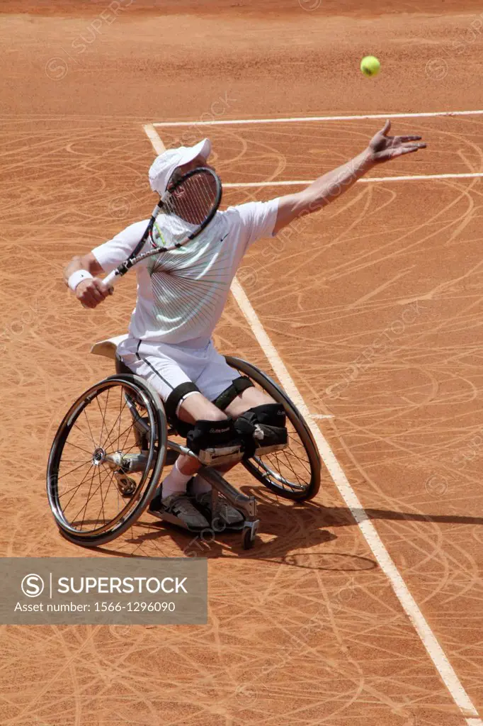 17 May 2013 Fabian Mazzei of Italy vs Martin Legner of Austria in the Wheelchair tennis tour at the at the atp masters in rome, italy.