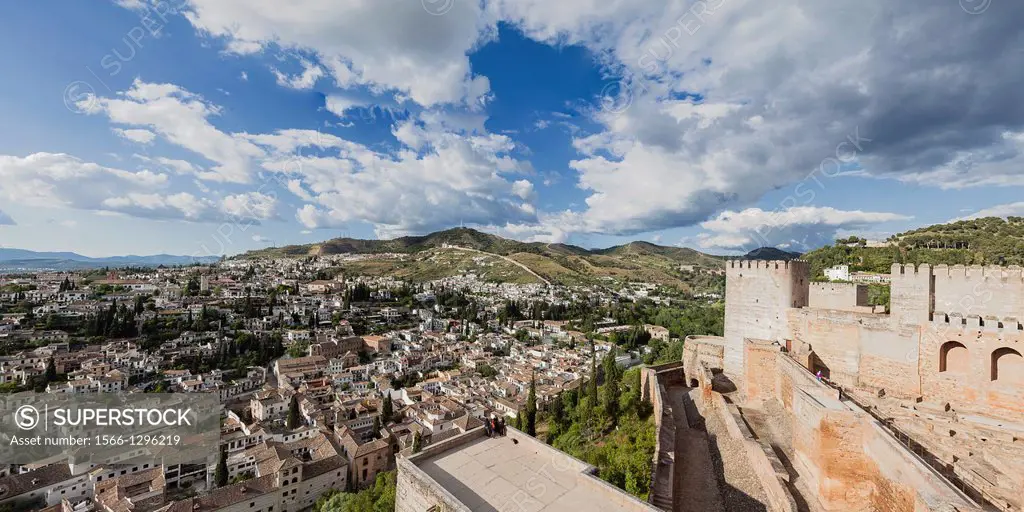 albaicin town in granada from alhambra.