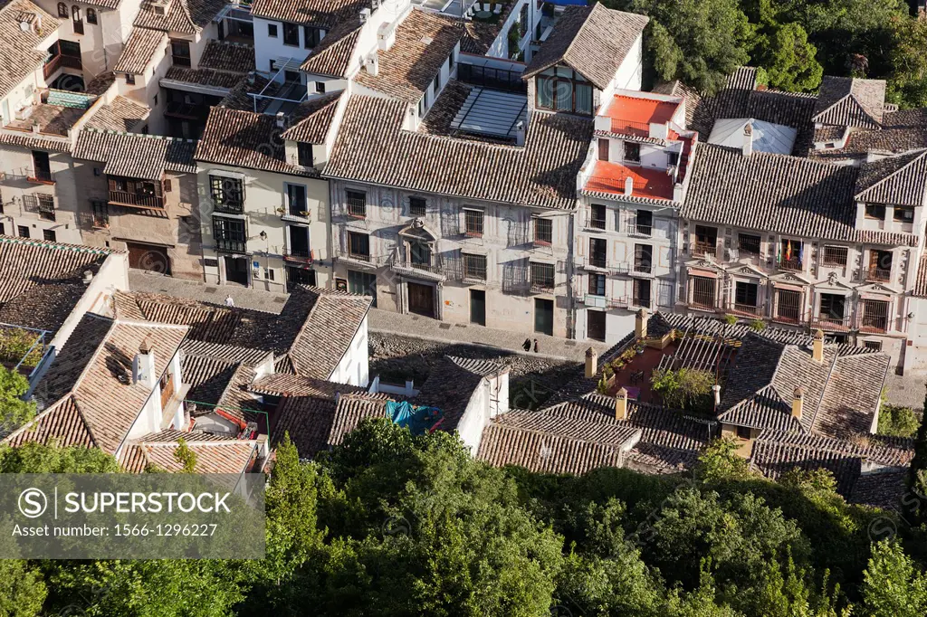 albaicin town in granada from alhambra.