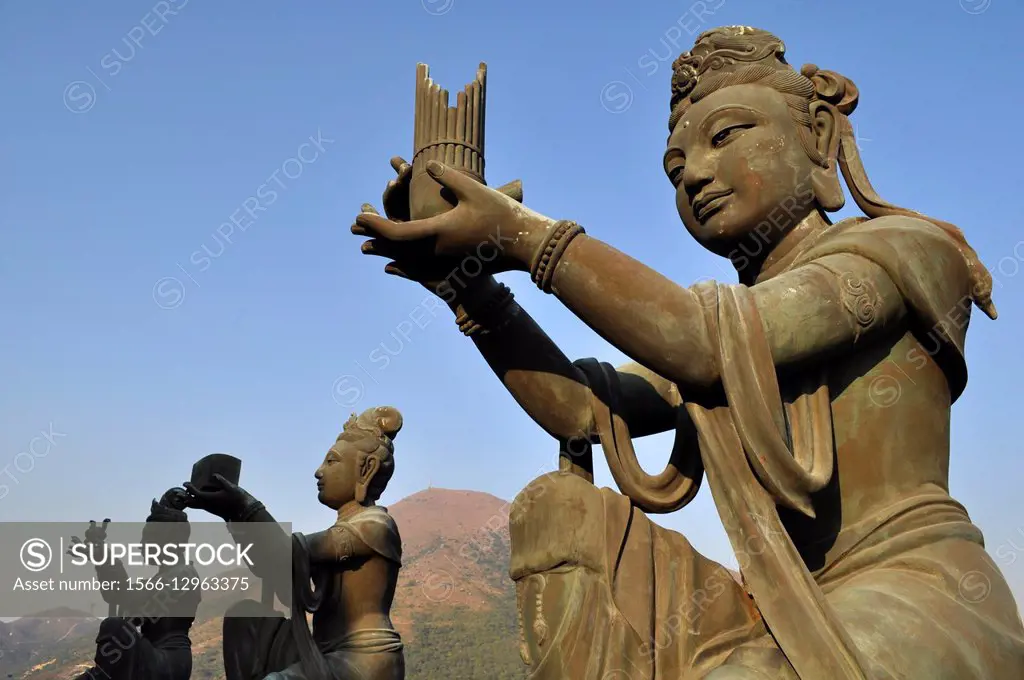 Hong Kong: Buddhist statues in Po Lin, on Lantau Island ...