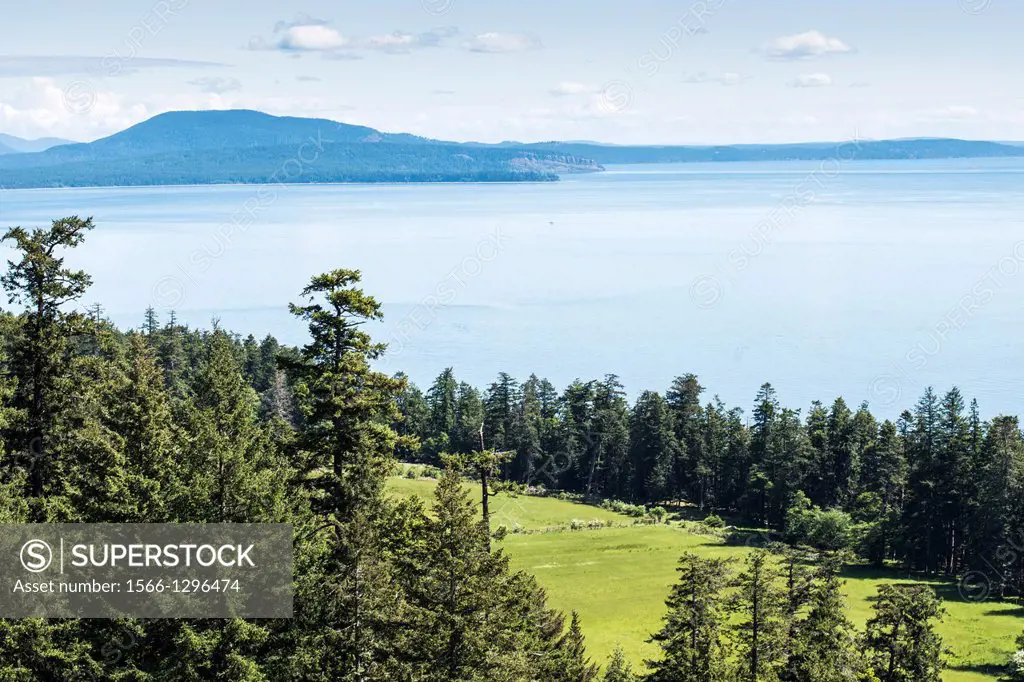 view from Mount Warburton Pike, a mountain on Saturna Island in the Gulf Islands of British Columbia, Canada. It is the highest summit in the Gulf Isl...