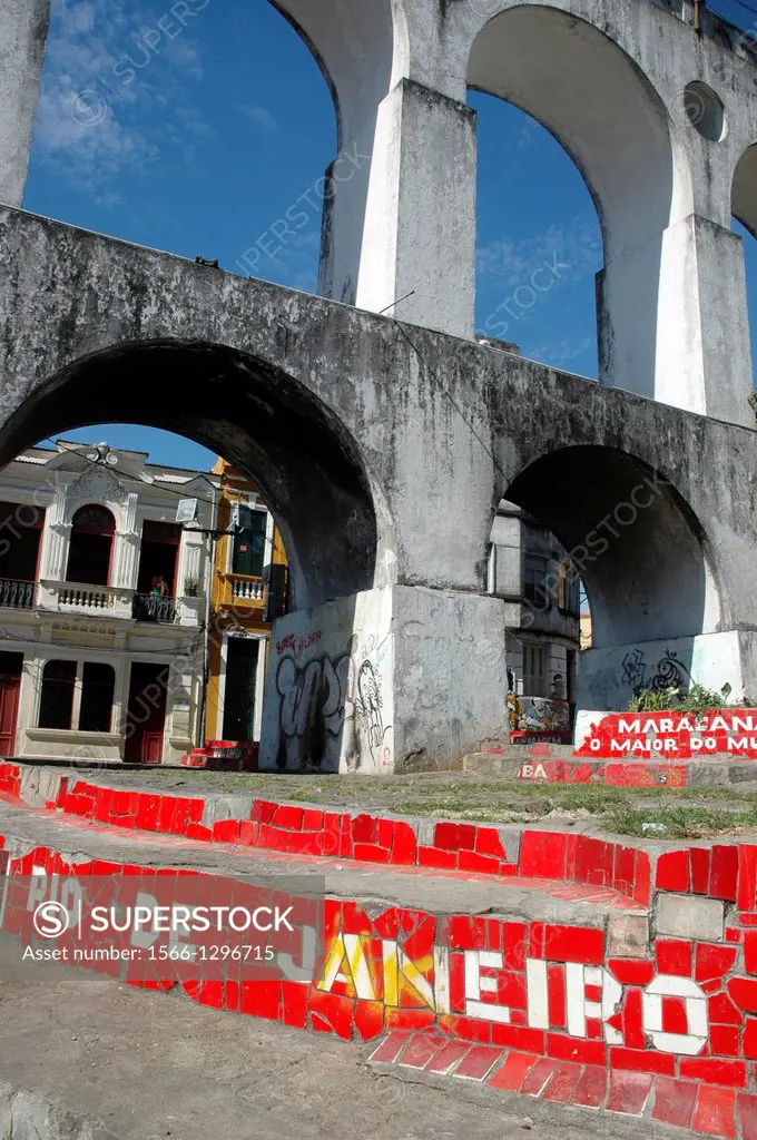 Rio de Janeiro, Brazil, the Arcos da Lapa aqueduct