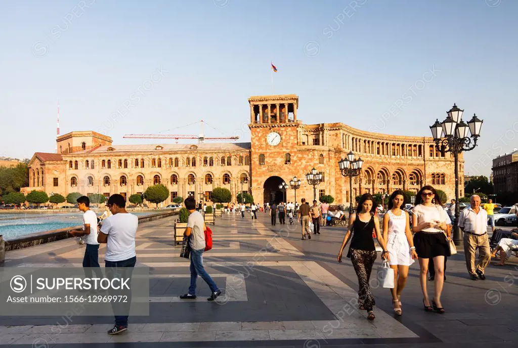 People at Republic Square. Yerevan, Armenia.
