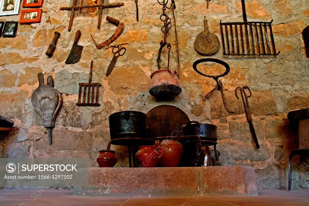 old agricultural objects from a cottage, Florejacs, Catalonia, Spain.