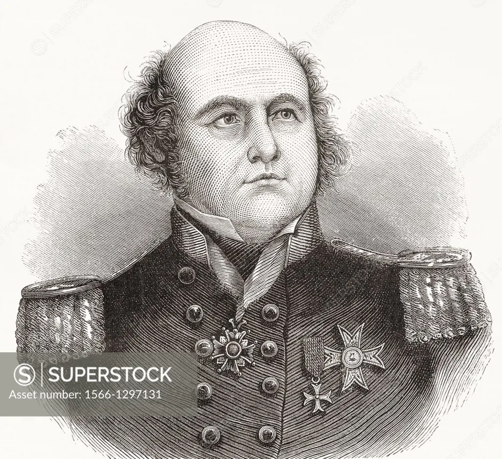 Rear-Admiral Sir John Franklin, 1786 - 1847. British Royal Navy officer, Arctic explorer and governor of Van Diemen´s Land, Tasmania. From Nuestro Sig...