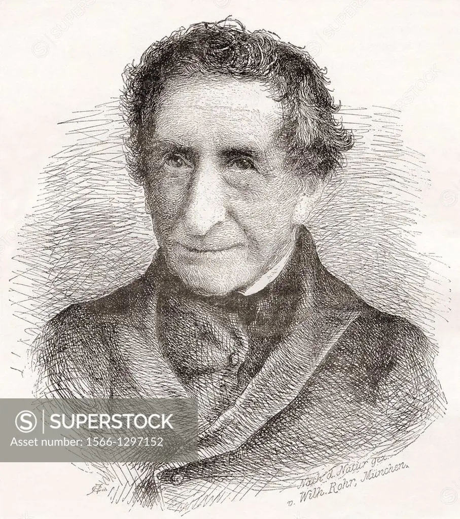 Ignaz Döllinger, 1770-1841. German doctor, anatomist and physiologist. From Nuestro Siglo, published 1883.