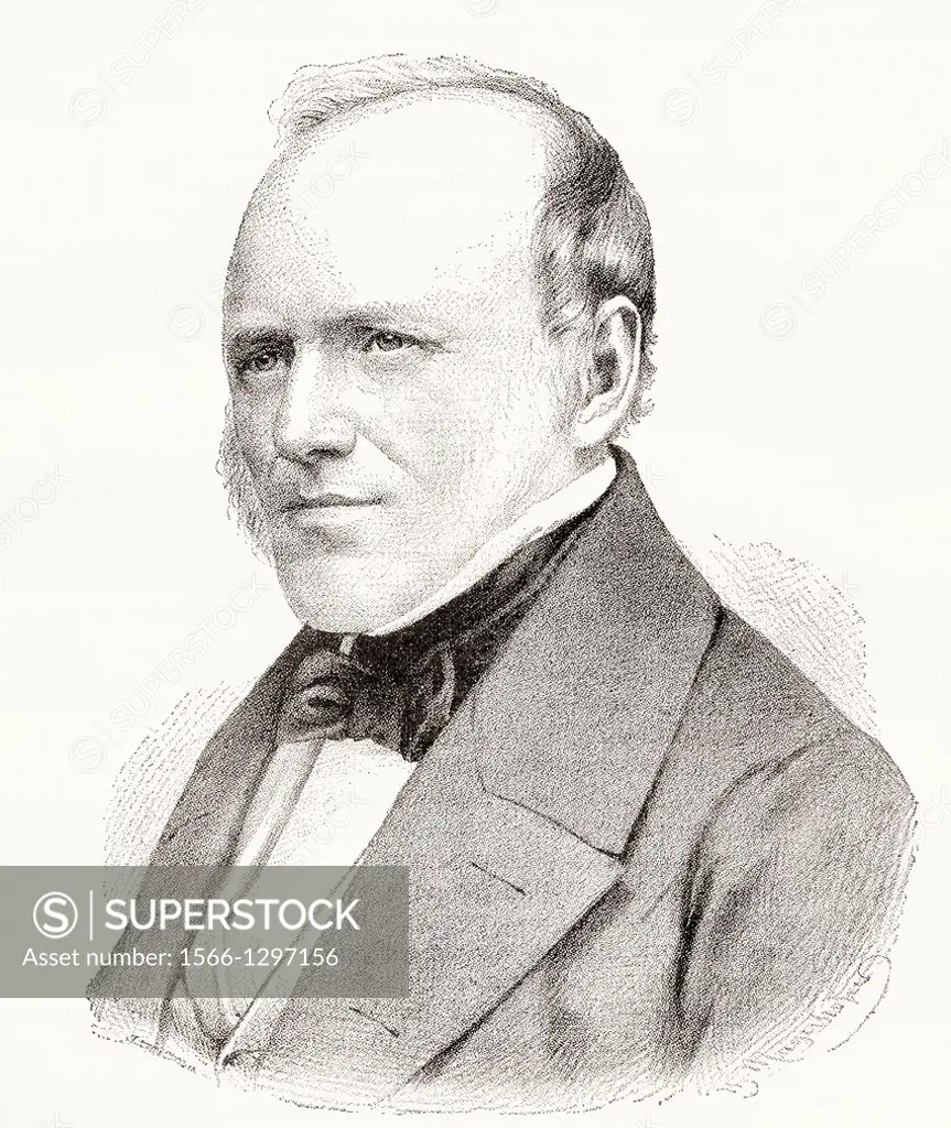 Sir Charles Lyell, 1st Baronet, 1797 -  1875. British lawyer and geologist. From Nuestro Siglo, published 1883.