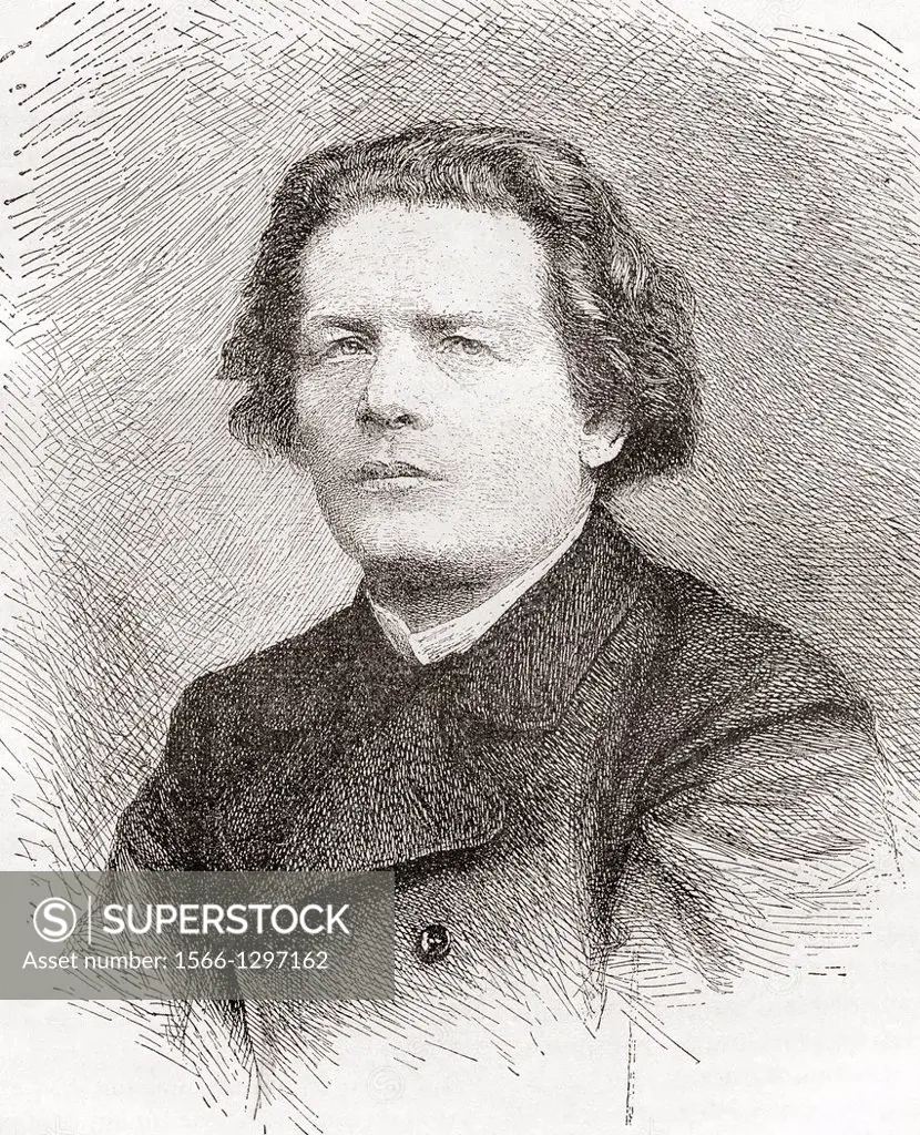 Anton Grigorevich Rubinstein, 1829 -  1894. Russian pianist, composer and conductor. From Nuestro Siglo, published 1883.