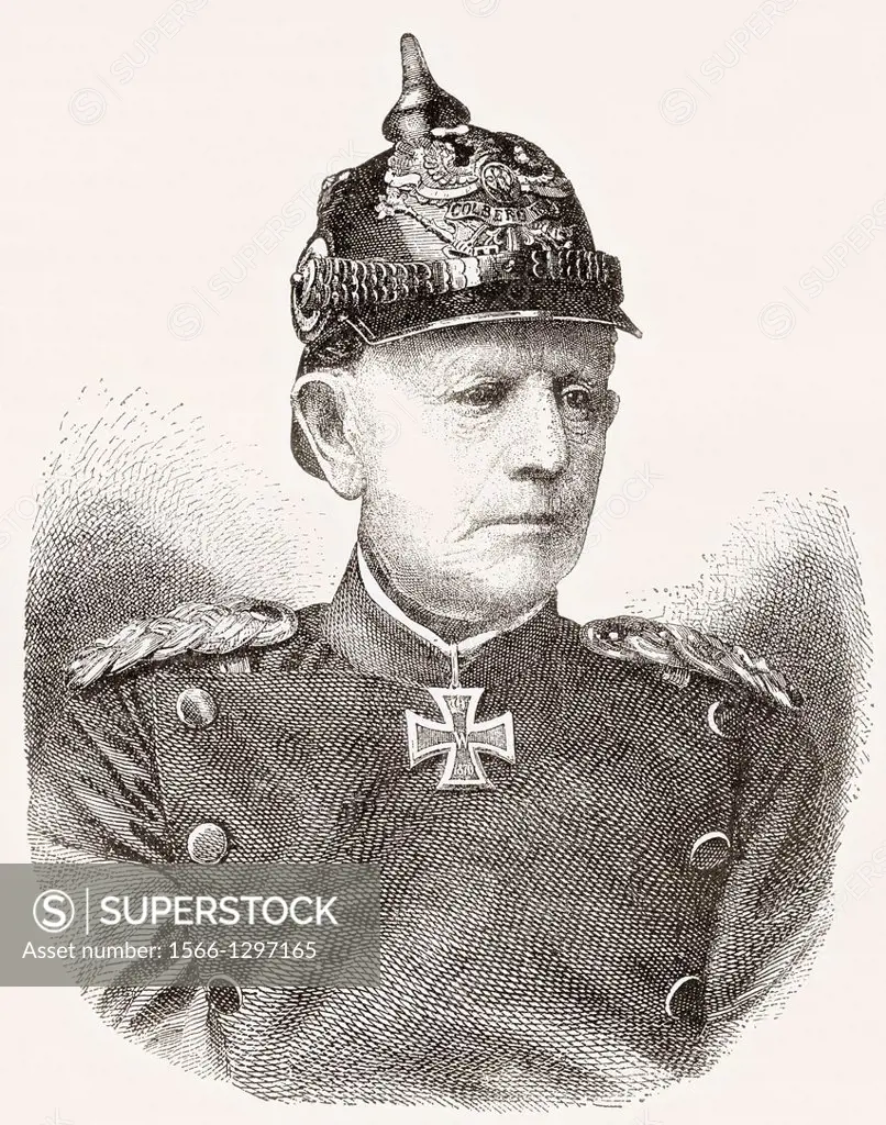 Helmuth Karl Bernhard Graf von Moltke, 1800 -1891. German Field Marshal. From Nuestro Siglo, published 1883.
