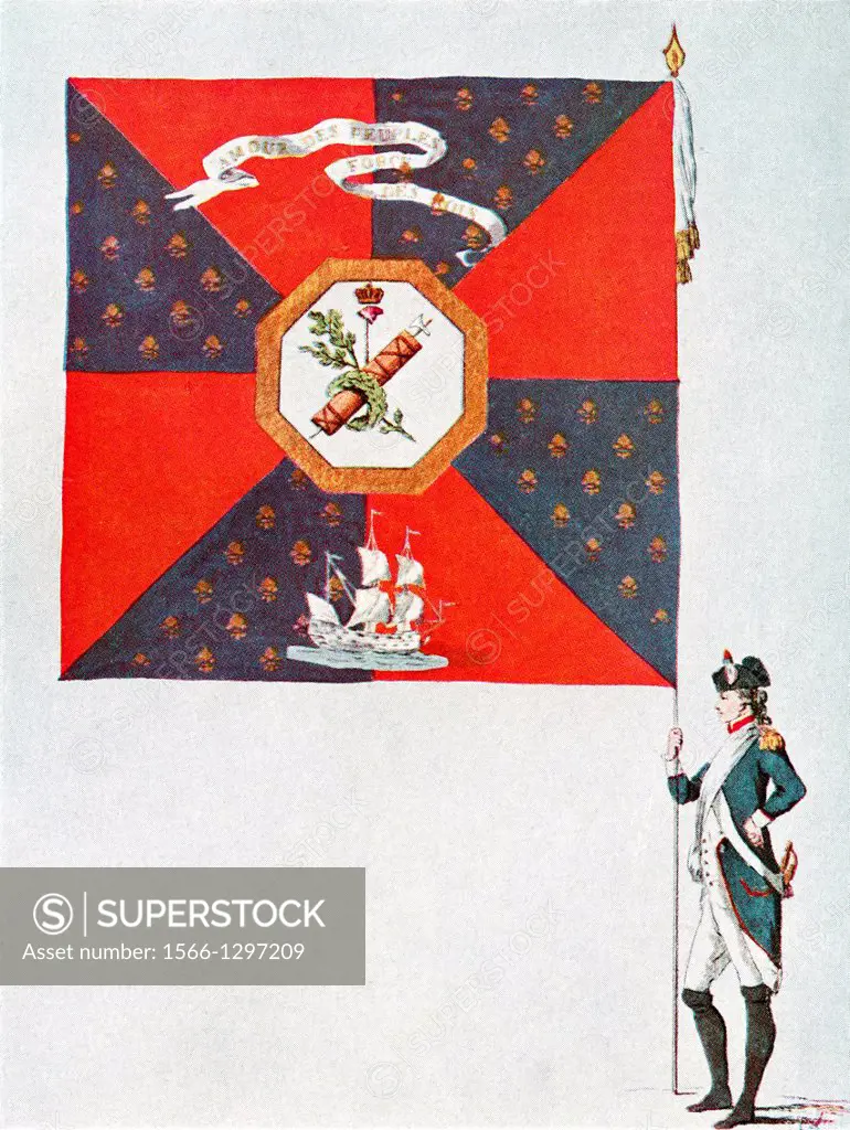 Battalion flag of the Parisien National Guard, Battalion de L´Oratoire. From a contemporary print.