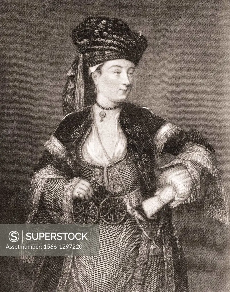 Lady Mary Wortley Montagu, 1689 -  1762. English aristocrat and writer. From Letters of Literary Men, published c.1900.