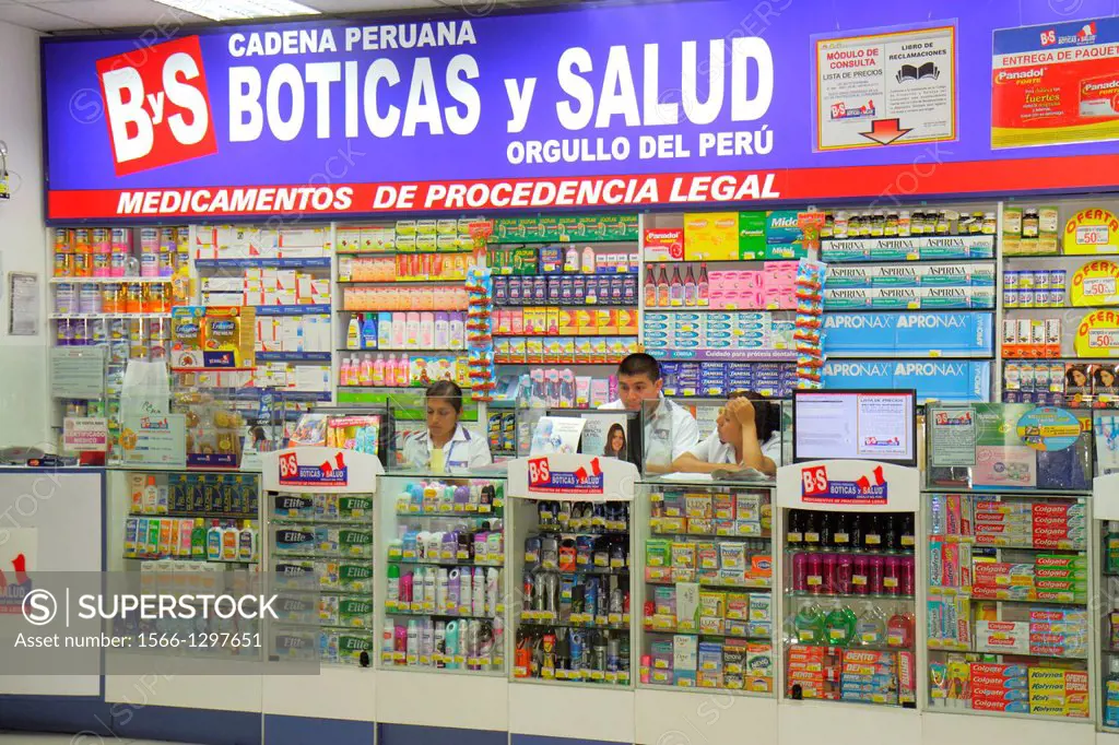 Peru, Lima, Estacion Central, station, Metropolitano Bus Line, transportation hub, shopping, Boticas y Salud, pharmacy, drug store, legal provenance d...