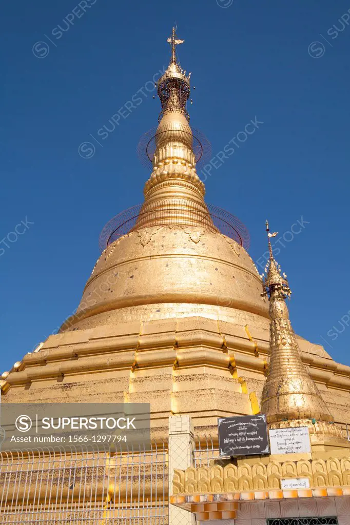Stupa at Botataung Pagoda, Buddhas First Sacred Hair Relic Pagoda, Yangon, (Rangoon), Myanmar, (Burma).