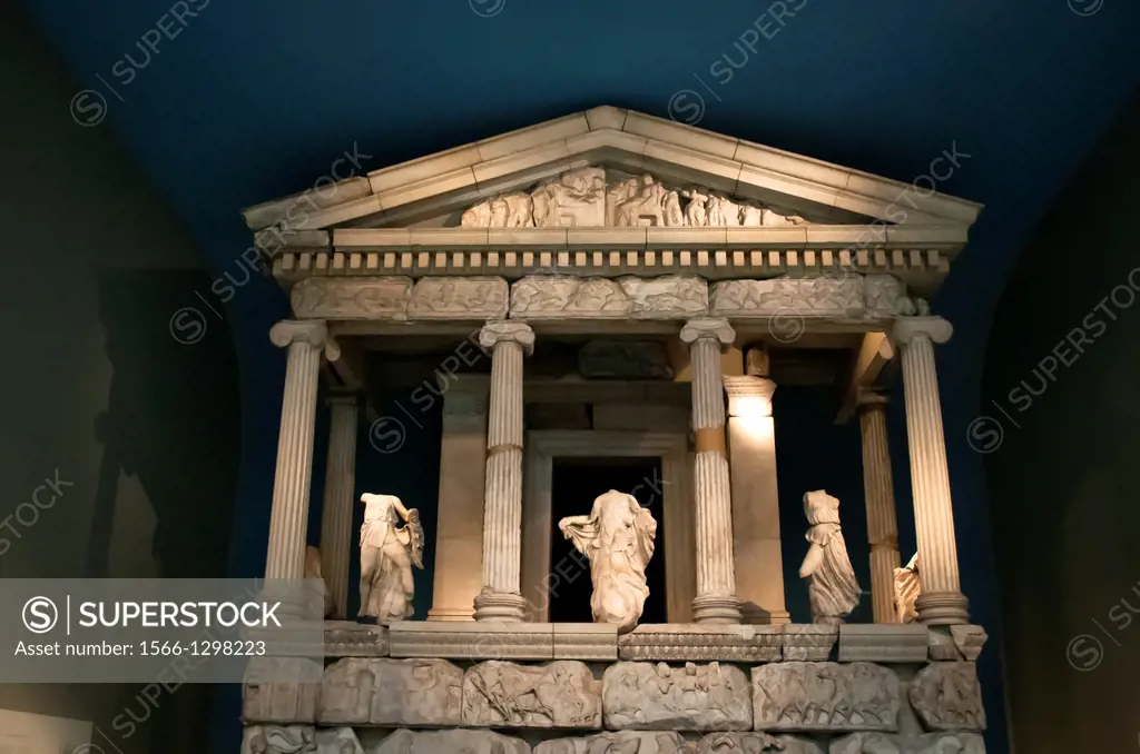 Nereid Monument, a sculptured tomb from Xanthos, British Museum, London, UK.