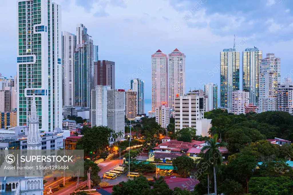 Skyline, Panama City, Panama, Central America, America.