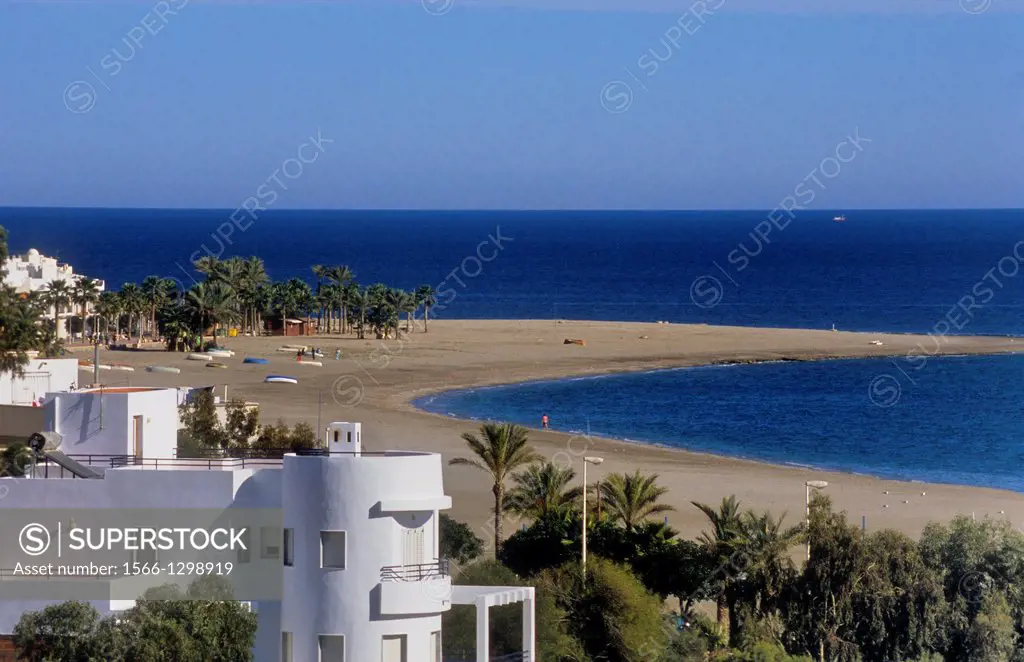 In background playa de los Barquicos.Carboneras, Almeria province, Andalucia, Spain.
