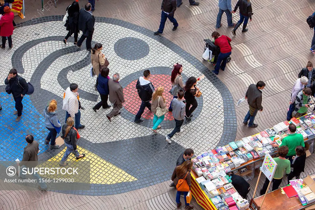 La Rambla,Sant Jordi´s Day (April 23rd) ,Barcelona, Catalonia,Spain.