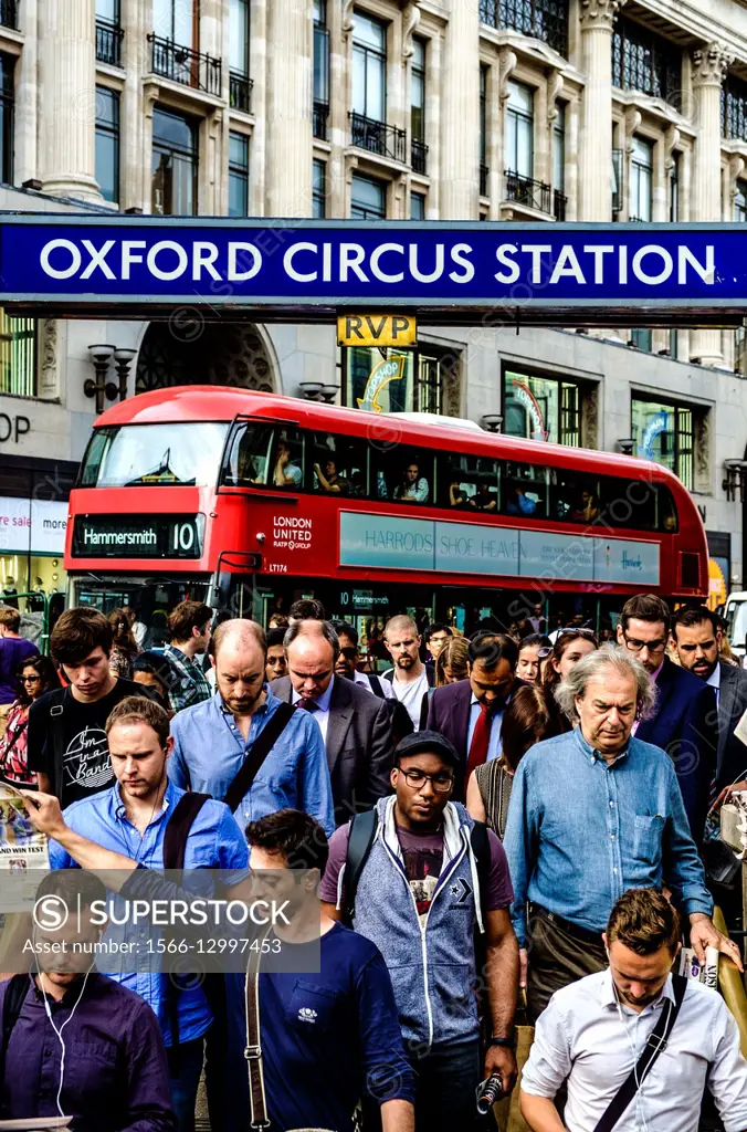 Oxford Circus street in London, England.