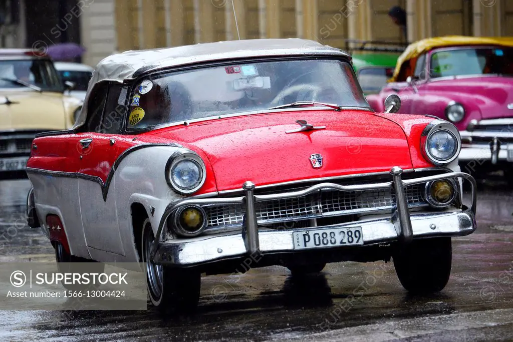 Old vintage car in Havana, Cuba. Cuba.