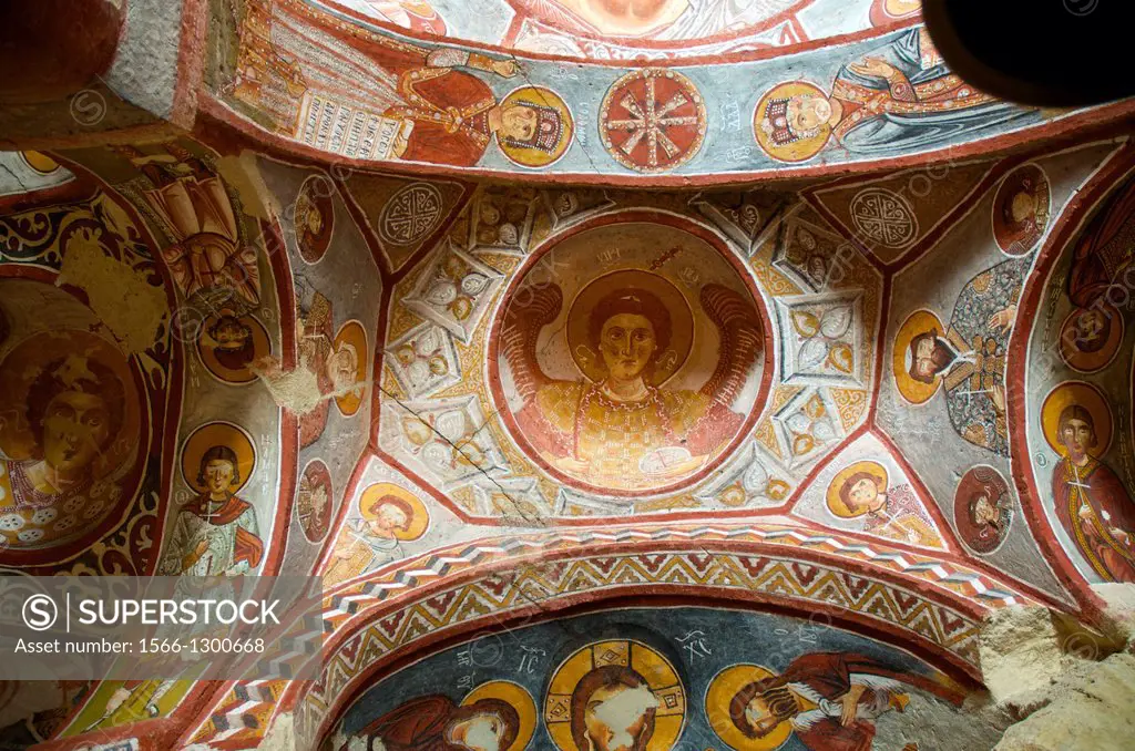 Frescoes in Elmali church, Goreme Open Air Museum. Cappadocia, Central Anatolia, Turkey.