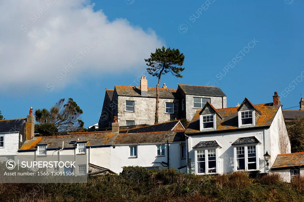 Houses in Port Isaac, Cornwall, UK.
