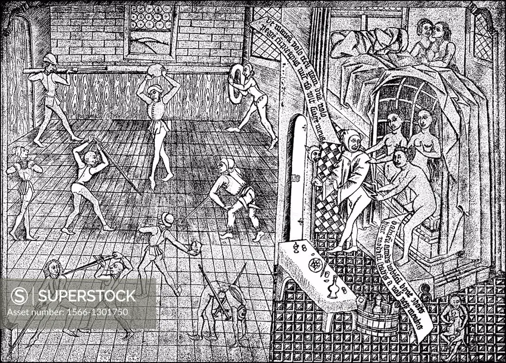 The joy of life, Fencing and a house of prostitution, 15th century