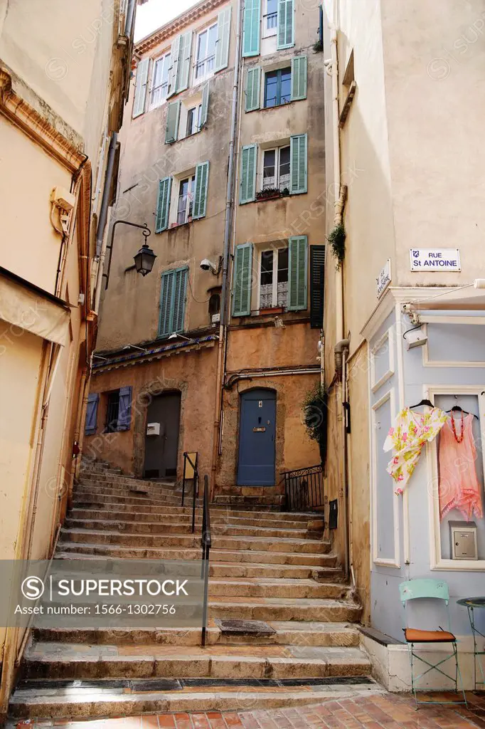 Old Town Street, Cannes, Cote d´Azur, France.