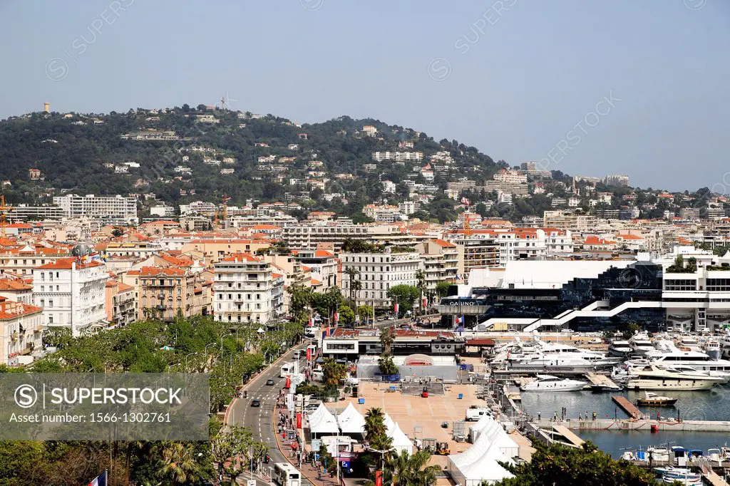 Overlooking Cannes, Cote d'Azur, French Riviera, France, from a Hill in Old Town.