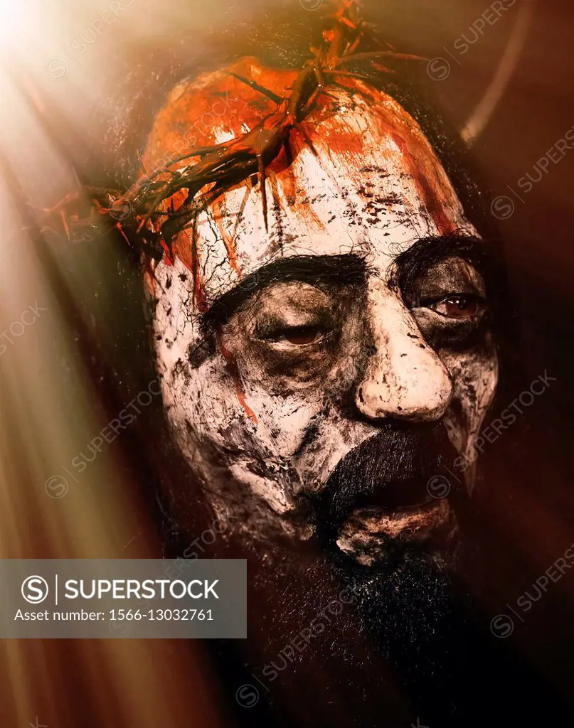 The Passion of Christ figure with crown of thorns.