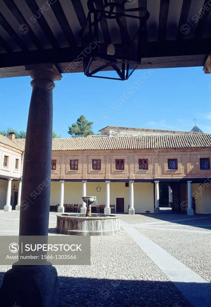 Courtyard. Santa Maria del Paular monastery, Rascafria, Madrid province, Spain.