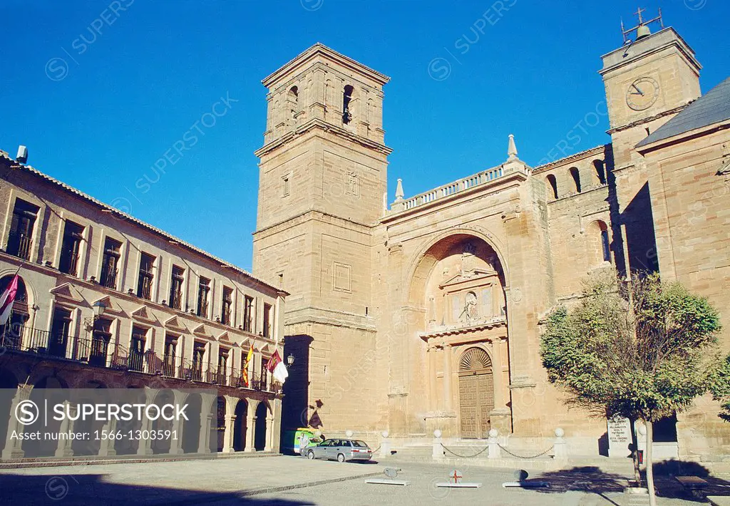 San Andres church. Main Square, Villanueva de los Infantes, Ciudad Real province, Castilla La Mancha, Spain.
