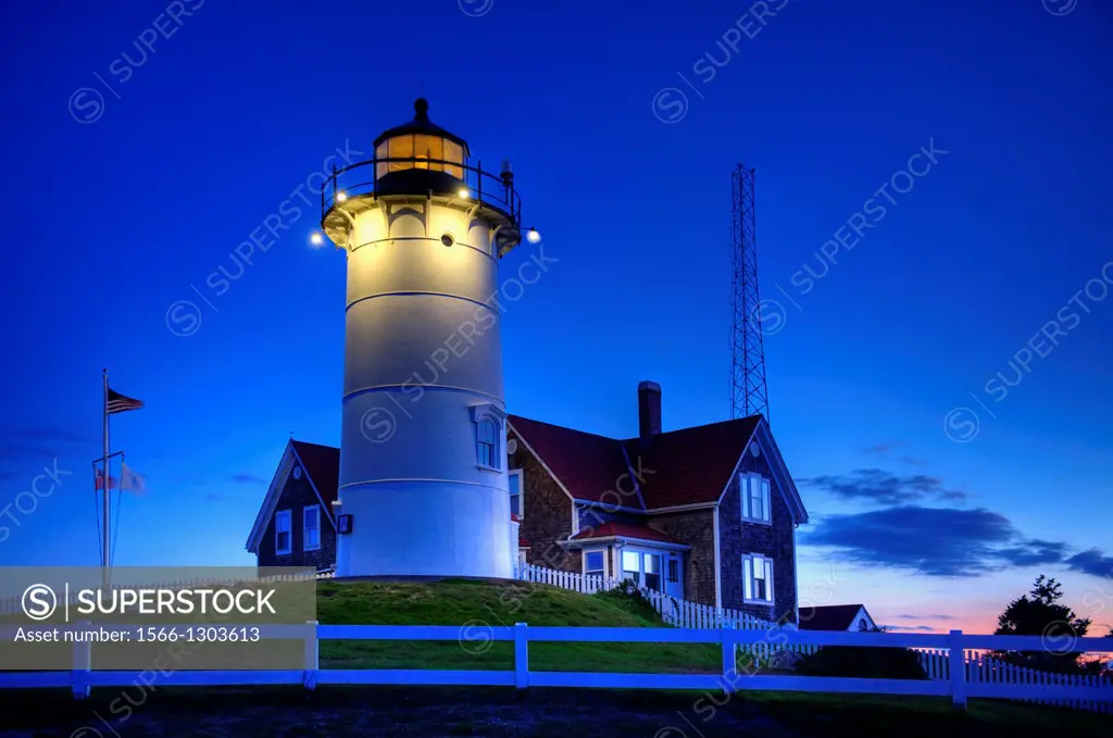 Nobska Lighthouse, Woods Hole, Foulmouth, Cape Cod, MA, USA.