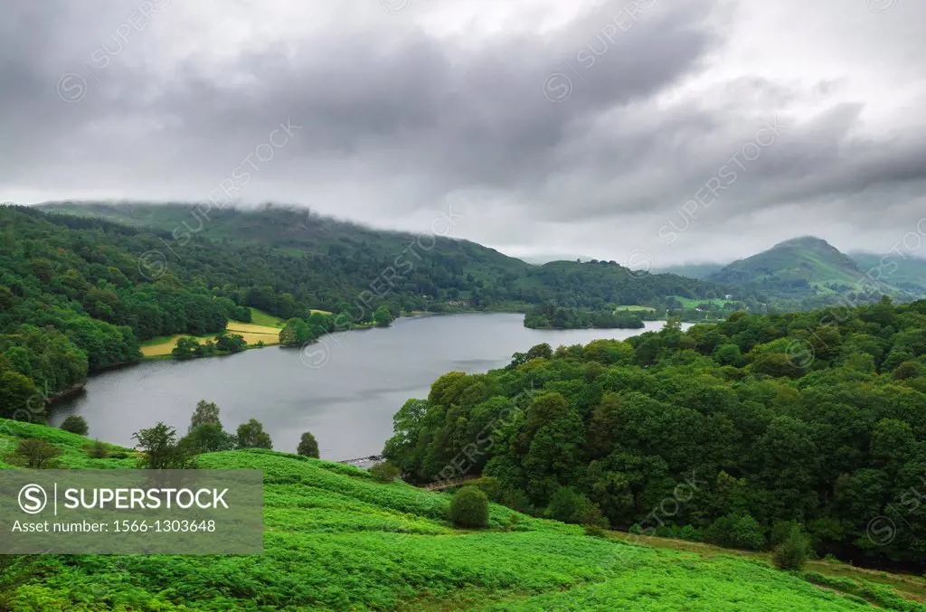 Grasmere viewed from Loughrigg Fell in the Lake District, Cumbria, England.
