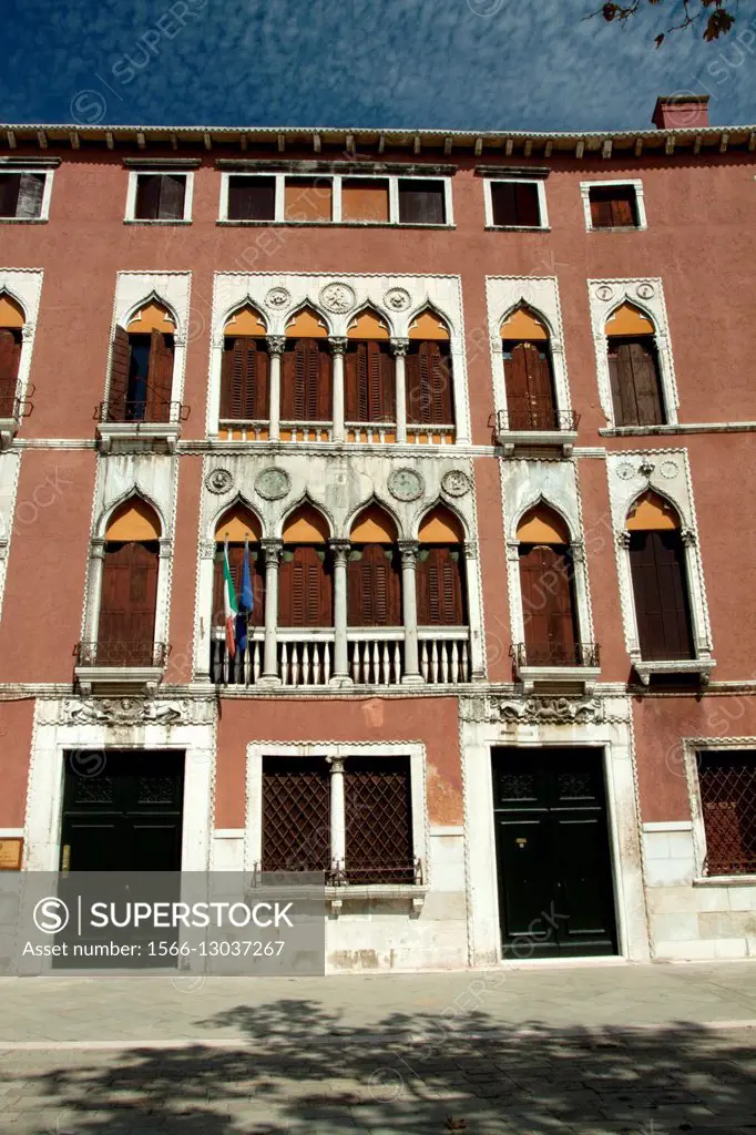 Facade of Palazzo Soranzo at the Campo San Polo in Venice, Italy