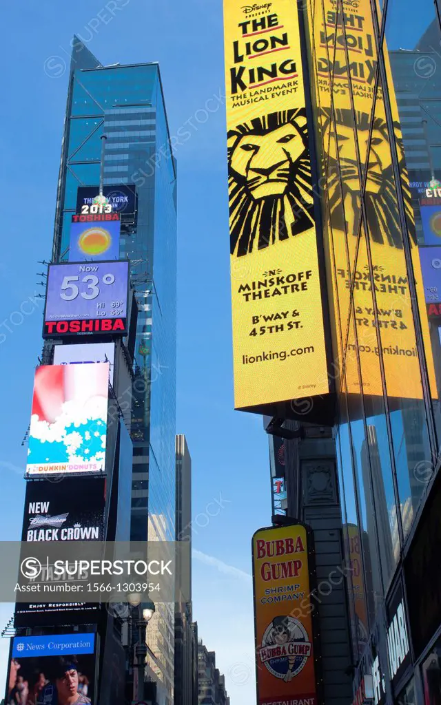 The Lion King, Times Square, Midtown, Manhattan, New York, New York City, United States, USA.