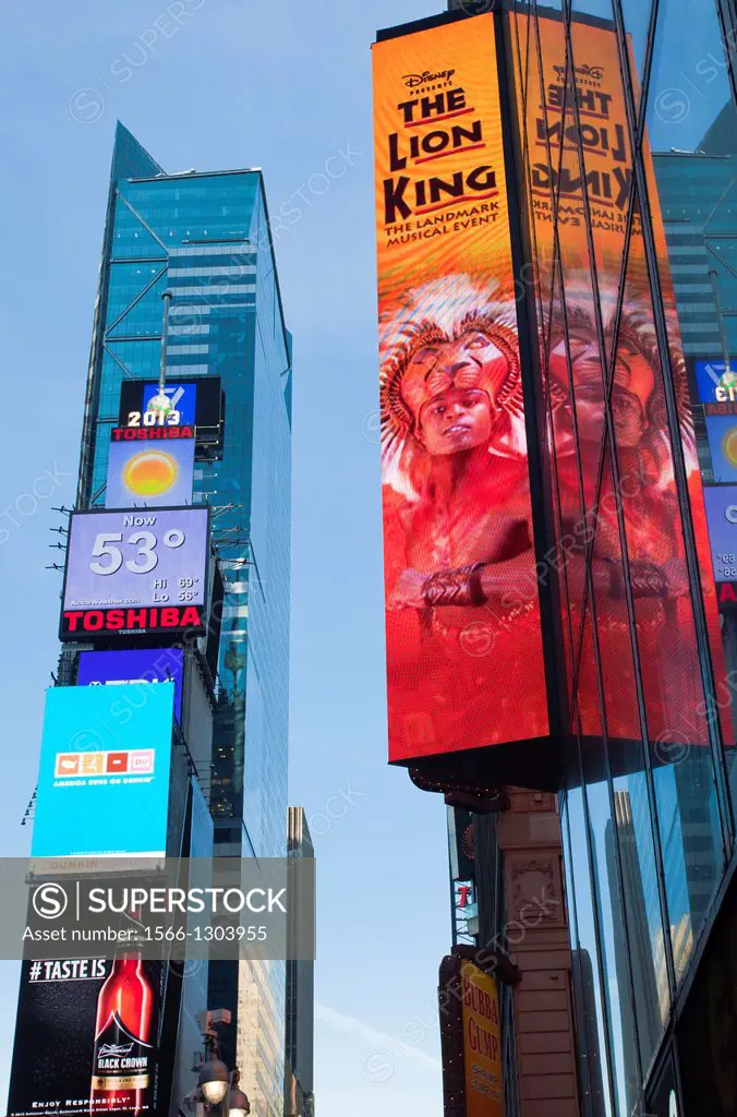 The Lion King, Times Square, Midtown, Manhattan, New York, New York City, United States, USA.