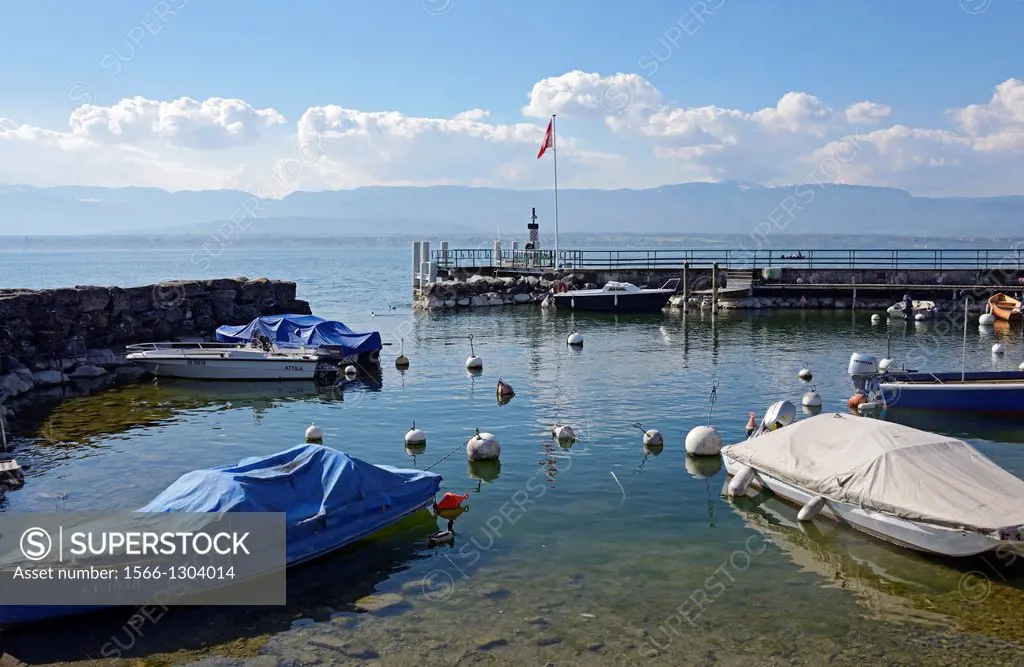 quiet little boats harbour, Hermance, Lake Geneva, Switzerland