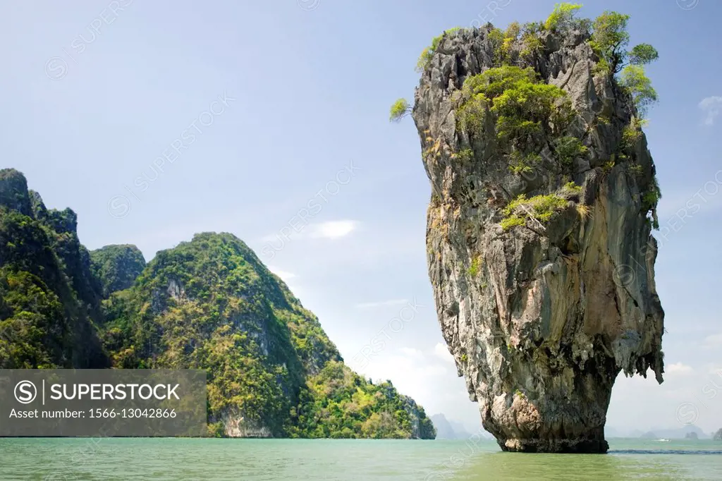 Well known Ko Tapu James Bond Island Phang Nga Bay Thailand.